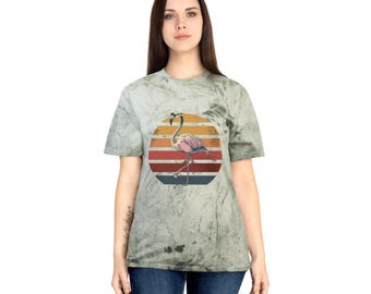 Retro Flamingo, Vintage Sunset Stripes | Color Burst T-Shirt