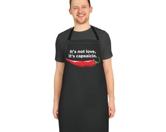 Chili Pepper Cooking Apron, Capsaicin Spice Pun Graphic