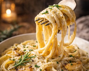 Easy 20-Min One-Pot Creamy Garlic Rosemary Pasta Recipe – Printable Recipe Card PDF