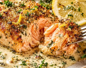 Gourmet Creamy Garlic Butter Salmon Easy Dinner recipe cards