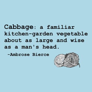 Ambrose Bierce Cabbage Definition Shirt – Dark Humor Literary Quote Tee