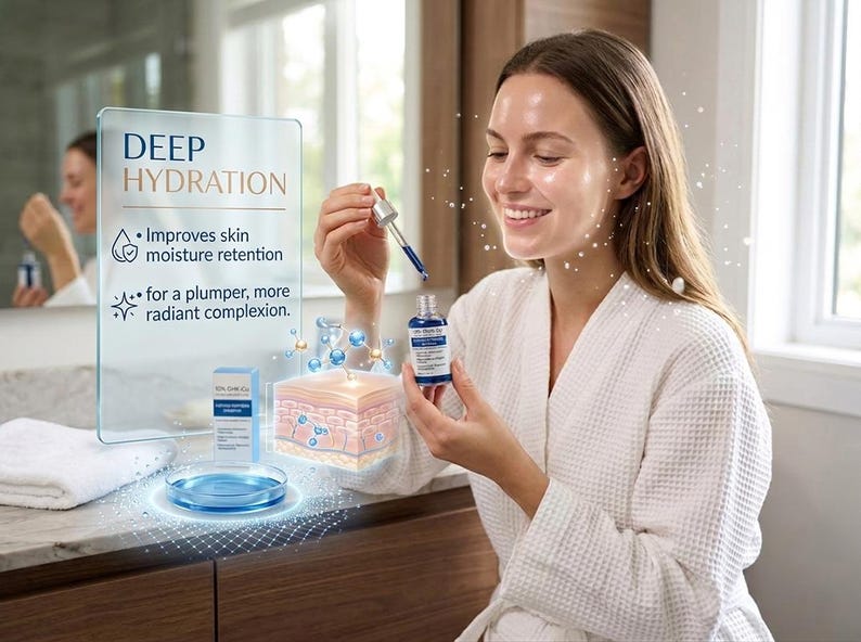 Koperpeptideserum voor rimpels, verstevigende hydratatie, collageenstimulerende huidverzorging afbeelding 7