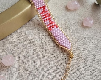 Handmade Personalisiertes Namensarmband mit individuellem Wunschtext in verschiedenen Farben