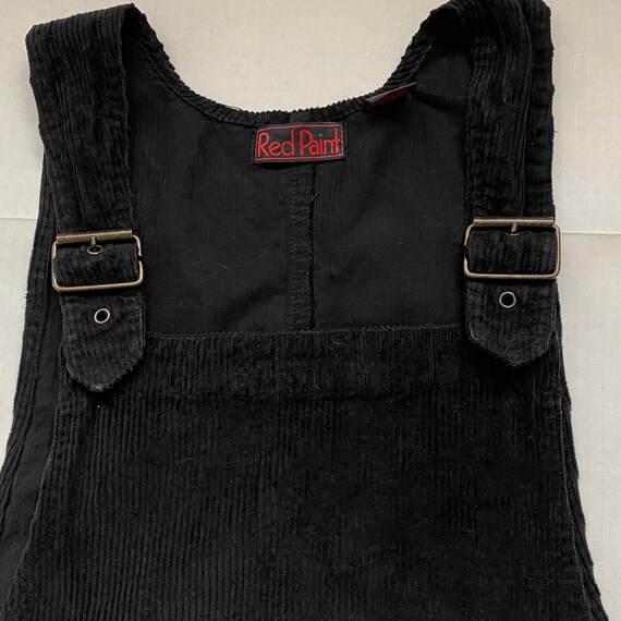 Corduroy Pinafore Dress Vintage Black 