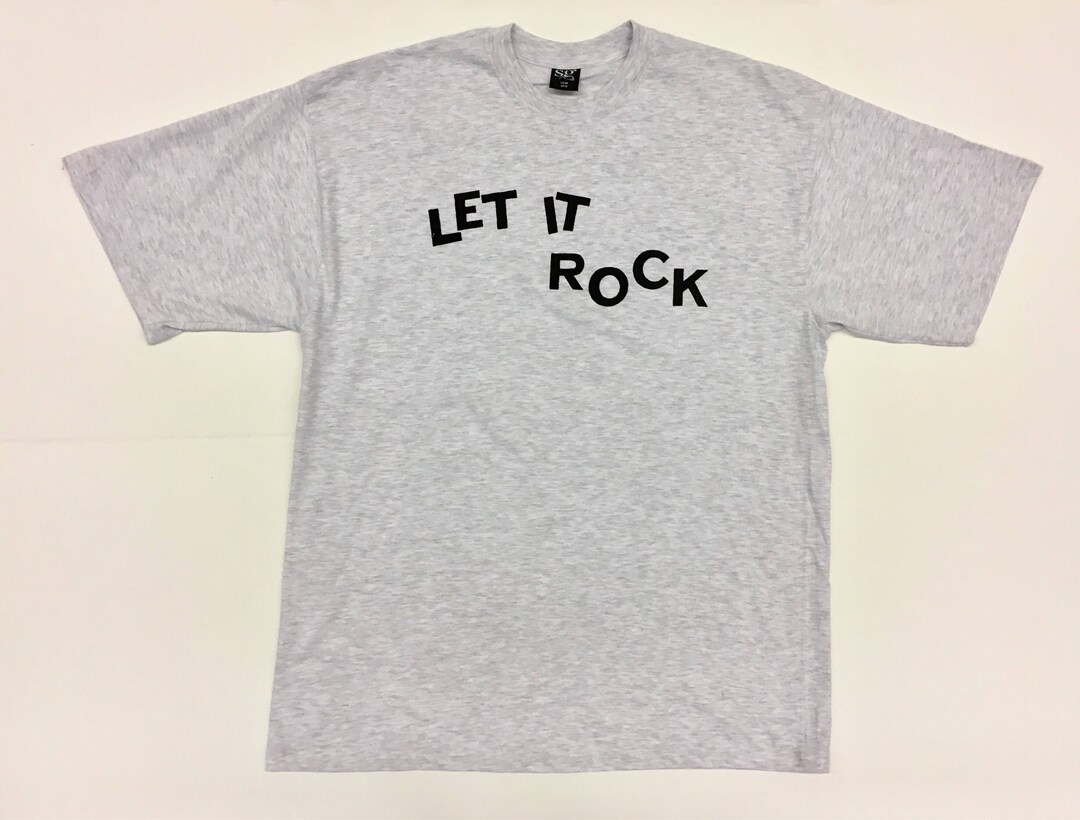 LET IT ROCK Slogan T-shirt punk Rockabilly Tee rocker-biker Gift-hand ...