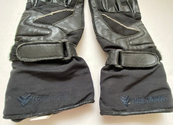 Black Leather Gloves - Biker Gauntlet Gloves - Mo… - image 4