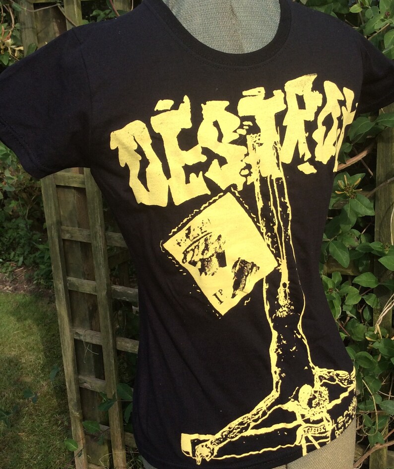 DESTROY Punk Tshirt pistols Anarchy London black Fitted Punk Etsy