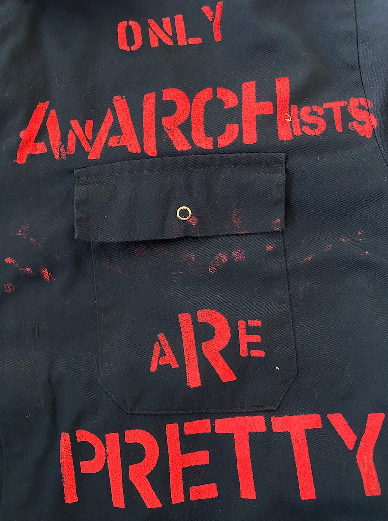 Chaos Armband Automotive Mechanic alternative Boiler Suit XL 50 R Vintage PuNk Anarchist Jump Suit Karl Marx Only Anarchists are Pretty