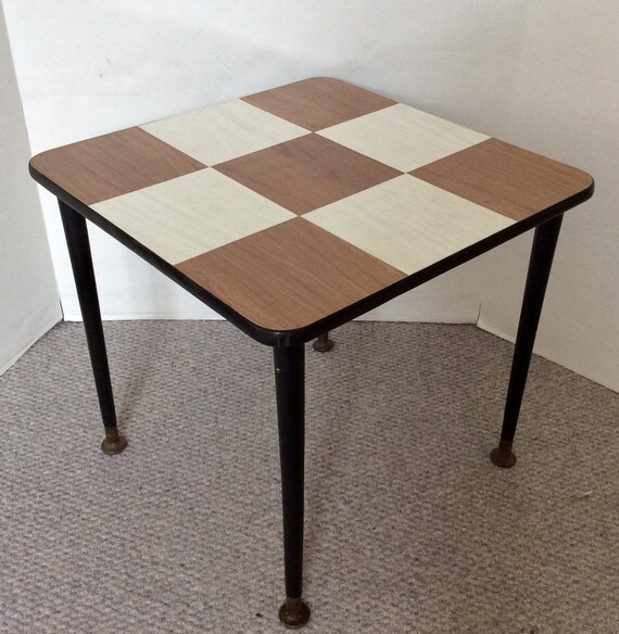 Small Table Vintage 60s Formica Squares Dansette Legs Coffee