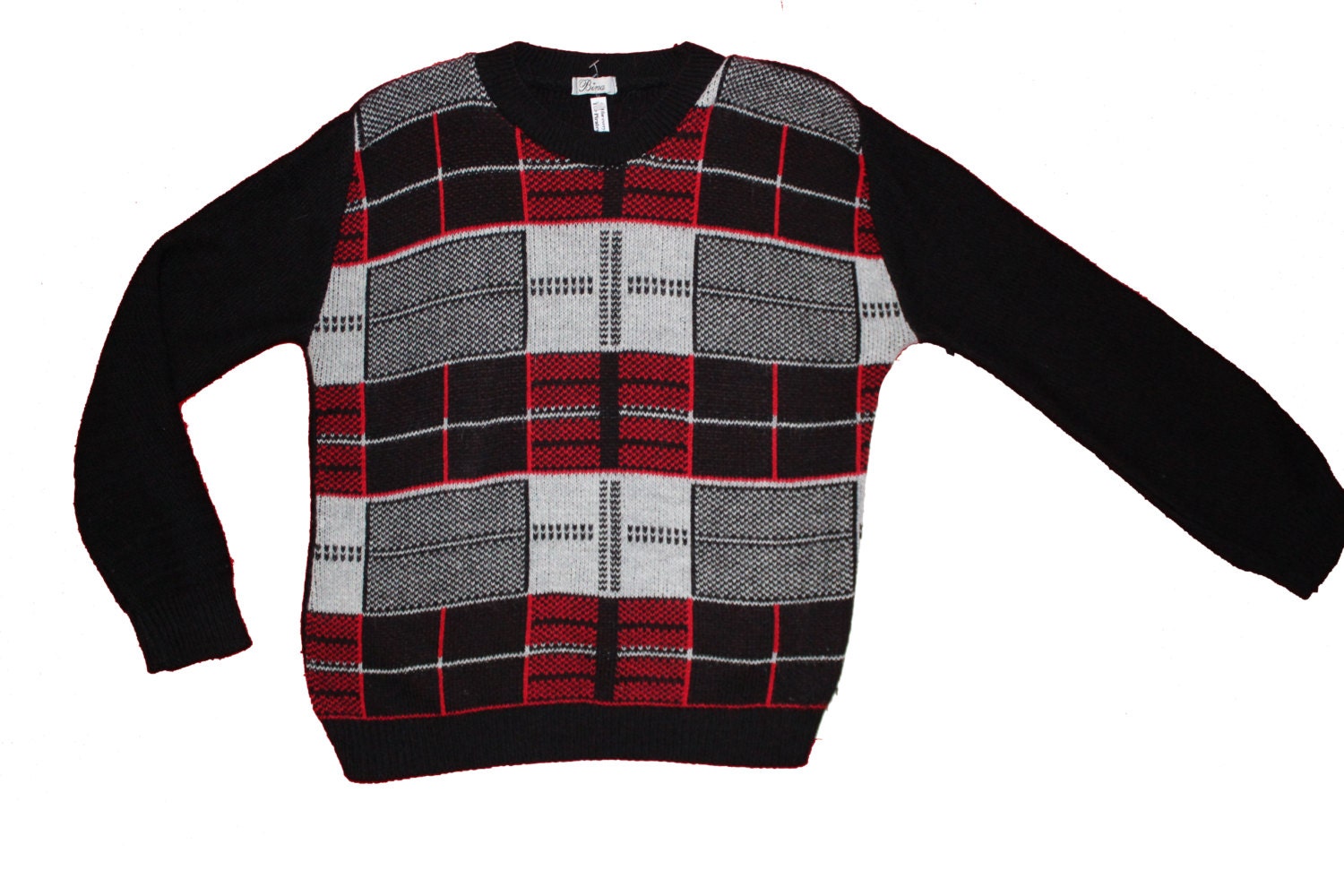 Image of Vintage Wool Sweater -Plaid Checked - Cropped Jumper- Tartan Small Unisex Usa  Uk