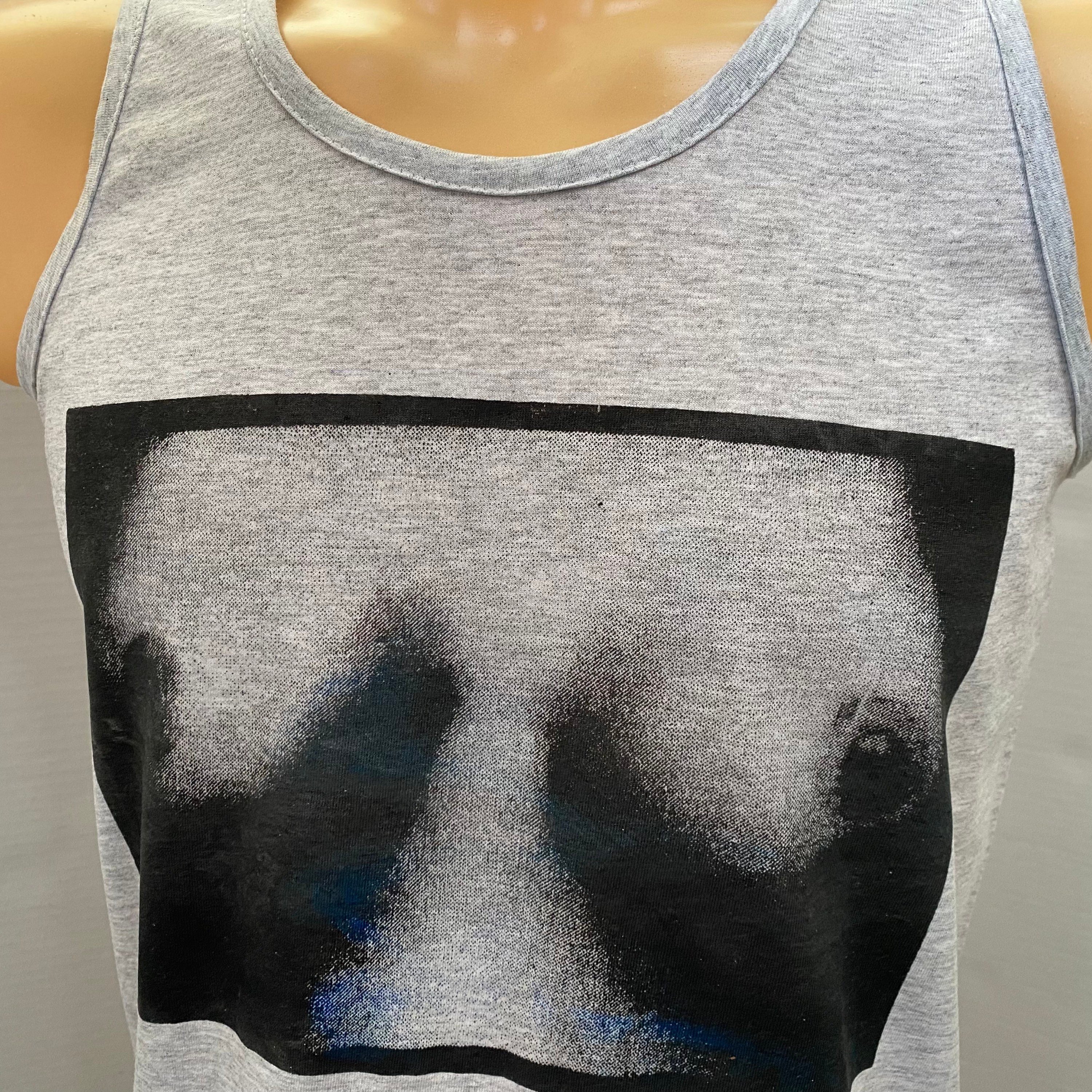 Breast VEST Shirt Punk Boobs Tit Print Tank alternative Gym Sports
