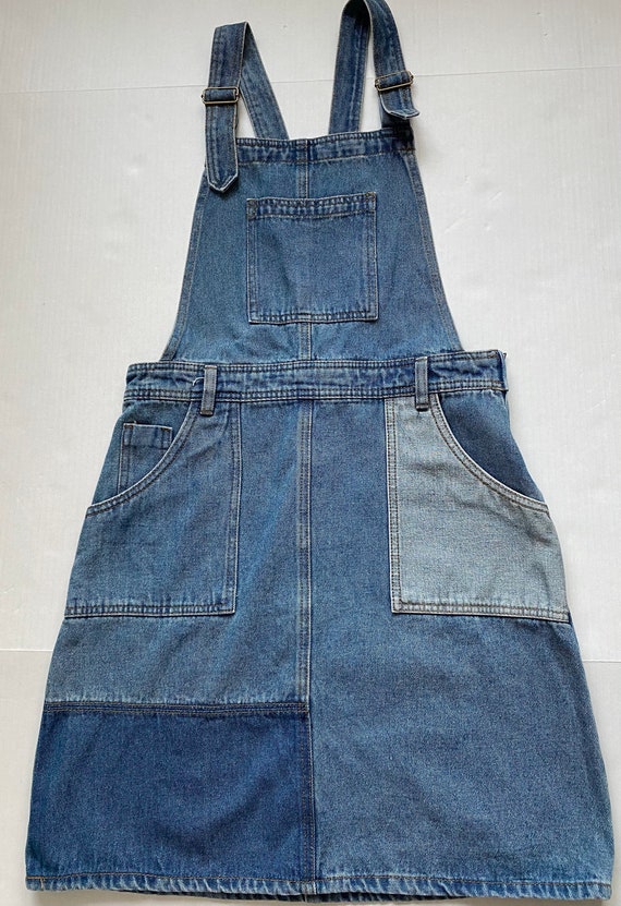 Vintage Blue Denim Pinafore Dress Jean 