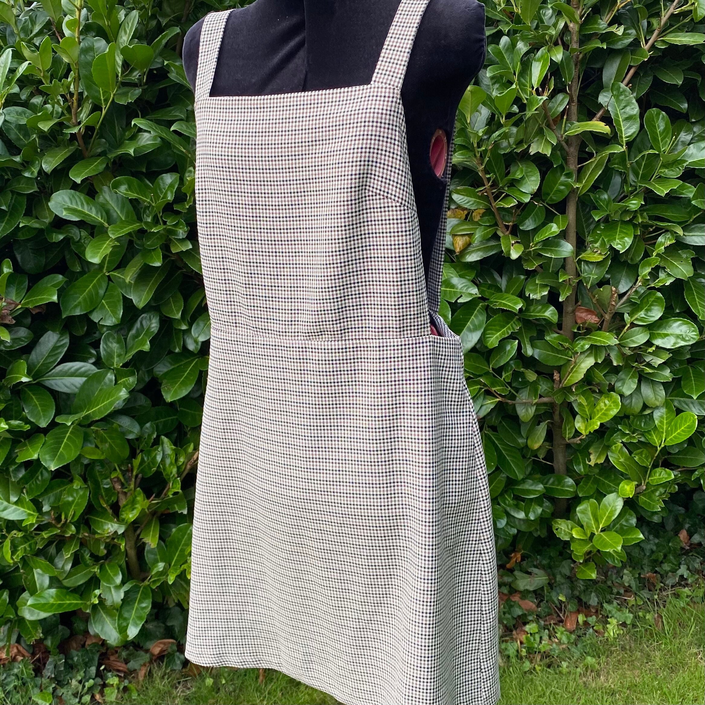 Pinafore Dress Tweed Brown Check 