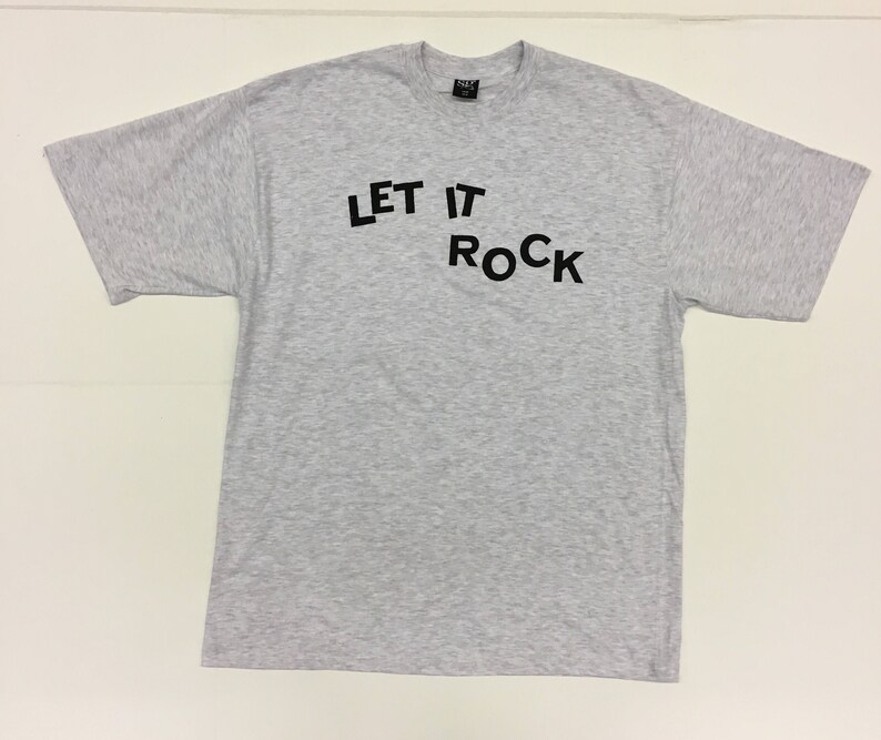 Let It Rock Punk Tshirt rock Slogan Tee Screen Printed grey Etsy