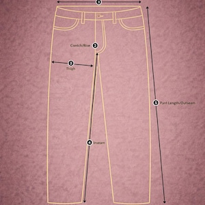 Peut inclure: Sch&eacute;ma des mesures d'un pantalon : Tour de taille, Hauteur de fourche, Cuisse, Entrejambe, Longueur de pantalon/ext&eacute;rieur et Cheville. Texte : "Fournissez les mesures ci-dessus apr&egrave;s avoir pass&eacute; votre commande pour assurer un ajustement parfait !" Marque "VALENFOLD".
