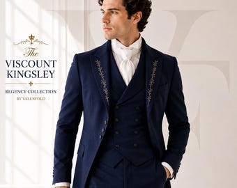 Men's Navy Regency Tailcoat Suit, Royal Formal Wedding Attire