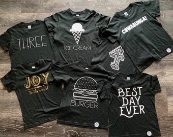 SHOP CLOSING SALE Size 4, Ready to Ship, Kids Burger Shirt, Kids Ice Cream Shirt, Age 3 Shirt, Birthday t-shirt
