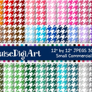 Rainbow Houndstooth Dogstooth Digital Printable Scrapbook Papers
