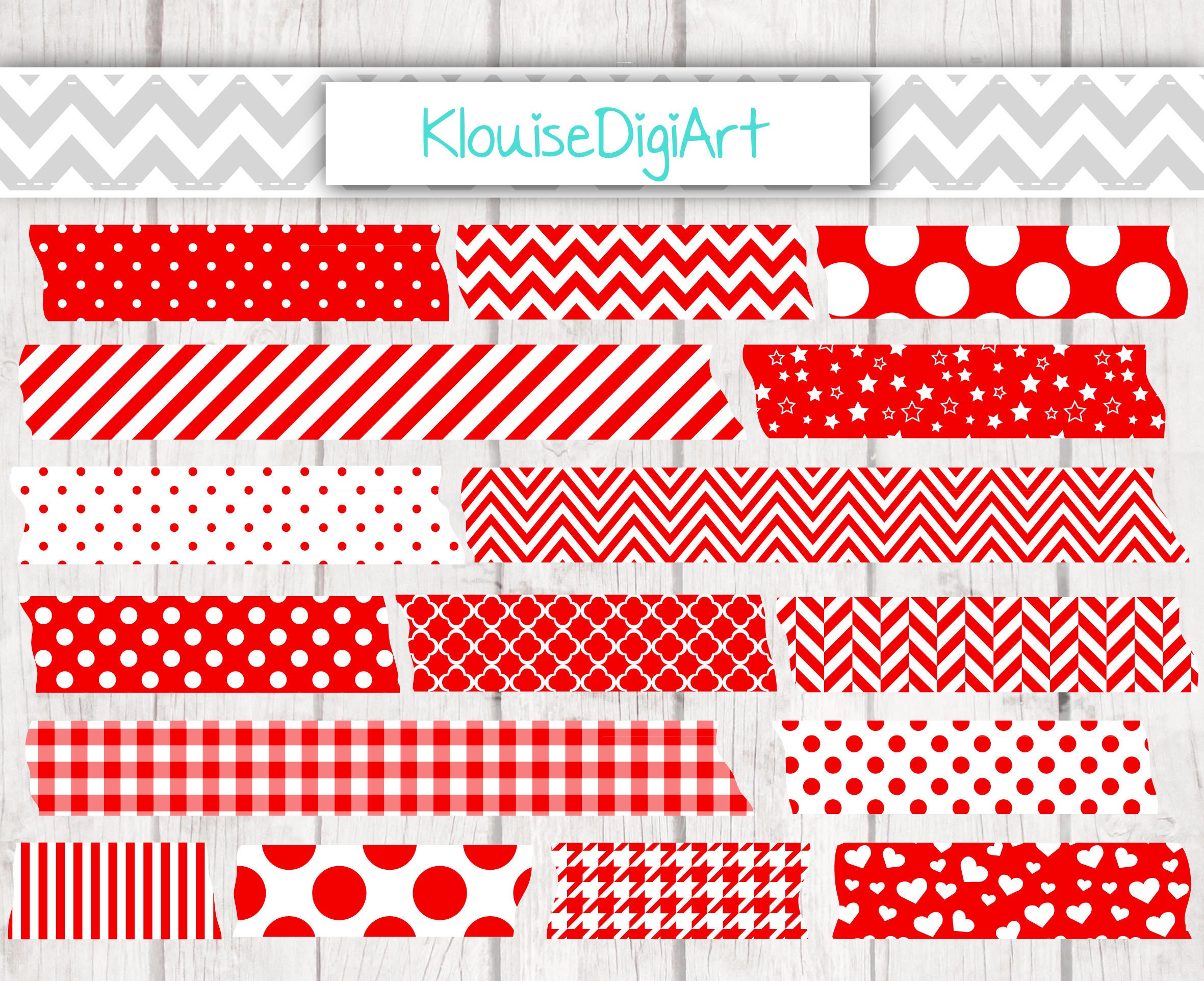 Bright Red Washi Tape Png Digital Clipart With Polka Dots Etsy