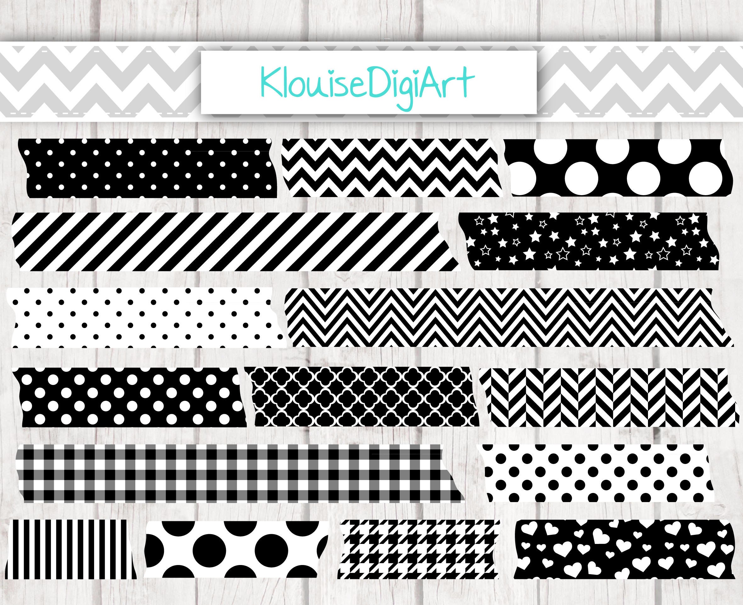 Black and White Washi Tape Strips, Vector Scrapbook Elements Stock Vector -  Illustration of clipart, clip: 146696190