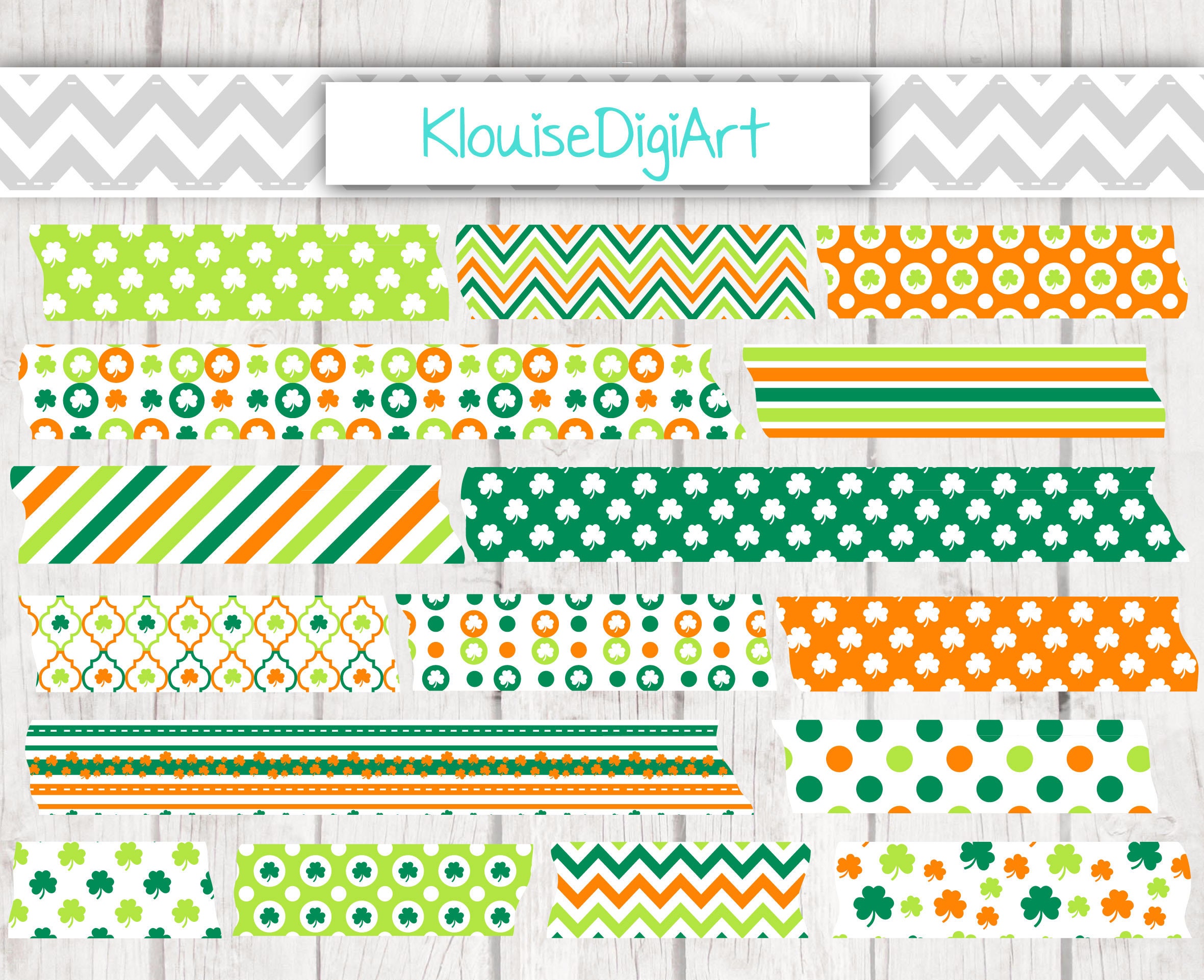 St Patrick's Day Washi Tape Clipart