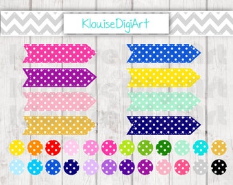 Rainbow and Pastel Stitched Polka Dot Digital Journal Label Tags for Personal and Small Commercial Use (0267)