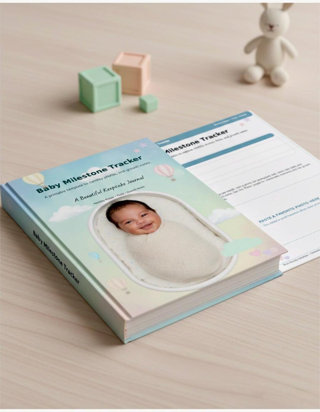 Firsts In Print Baby Milestone Tracker Printable PDF, 1-12 Months Monthly Pages, Baby ...