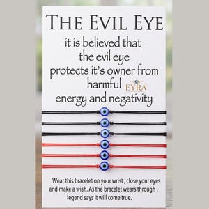 Evil Eye Anklet Bracelet | Black Red Thread Nazar Protection (6PCS)
