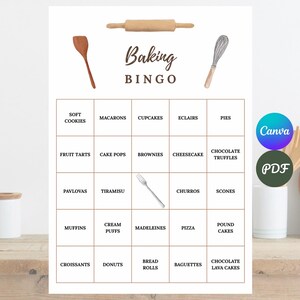 Lista de deseos de repostería: ideas para reposteros caseros, plantilla de Canva en PDF imprimible