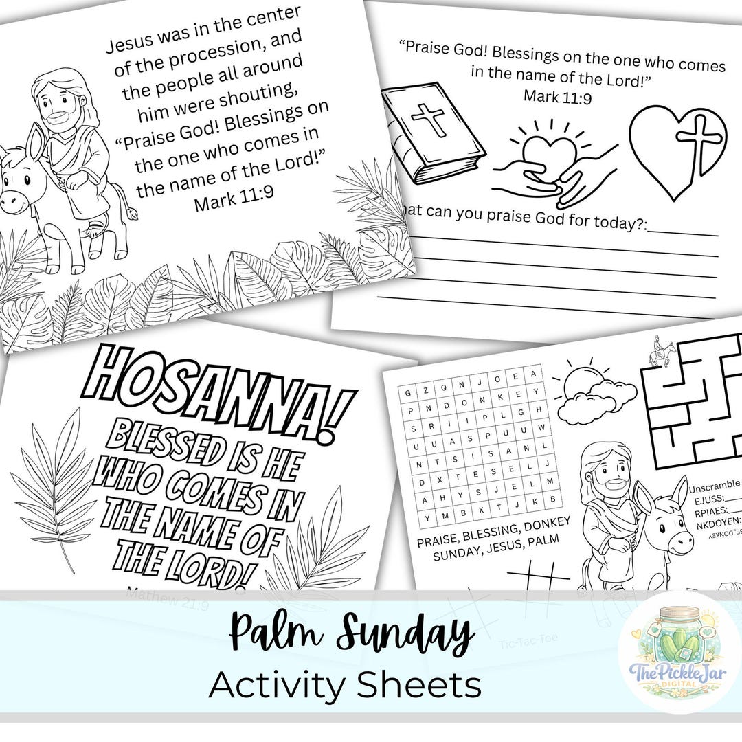 Palm Sunday Activity Pages for Kids | Christian Easter Printable ...