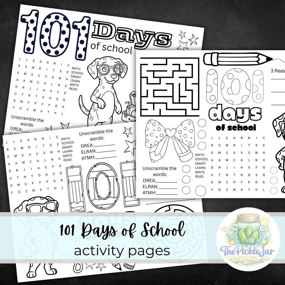 101 Days of School Activities | 101st Day Coloring Pages | 101 Day ...