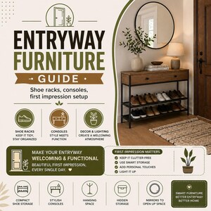 Entryway Furniture Guide Hallway Layout Shoe Rack Console Table Organization Digital E book