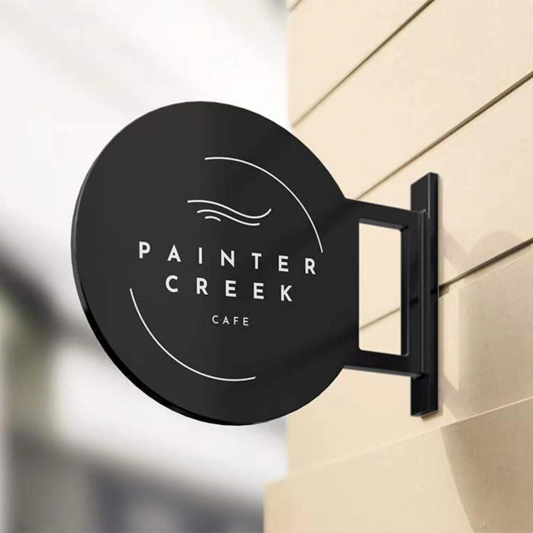 Modular Blade Signs Custom Metal Blade Sign, Custom Business Sign, Round Hanging Blade Sign ...