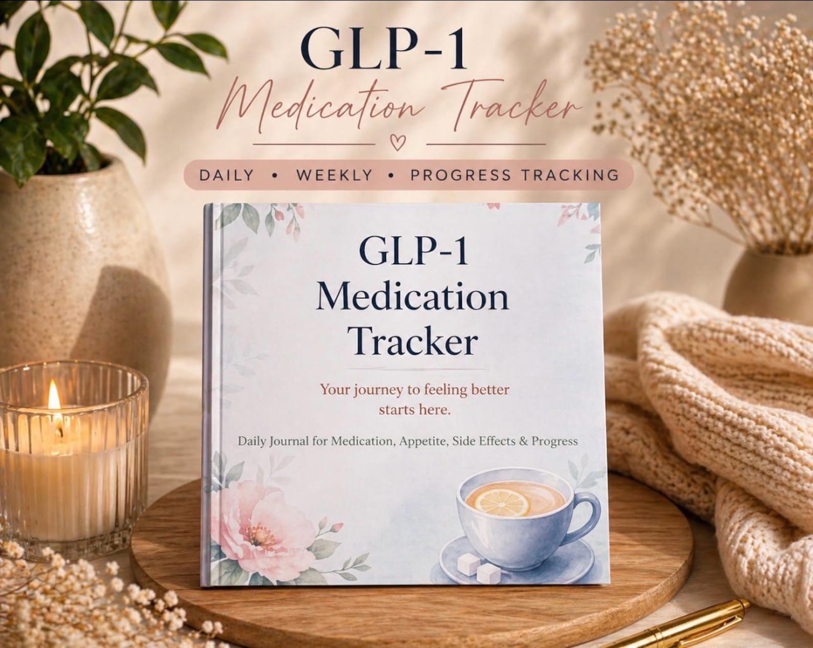 GLP-1 Medication Tracker Journal | Weight Loss Log, Daily and Weekly ...