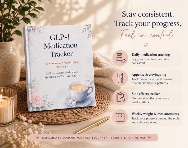 GLP-1 Medication Tracker Journal | Weight Loss Log, Daily and Weekly ...