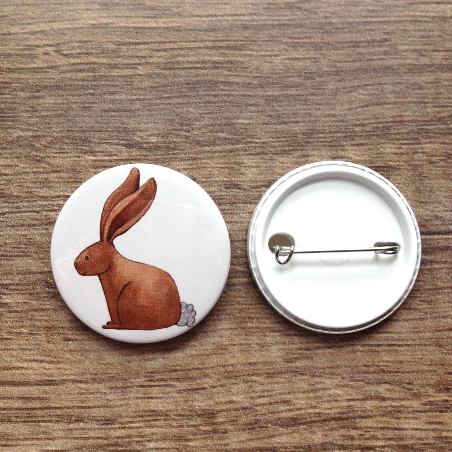 Rabbit Badge pin button badge bunny bun animal badge Etsy