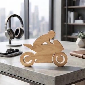 Wood cutting template. Original bandsaw template. Cool motorcycle. Gift mockup. Modern DIY template. Jigsaw work. Digital file. Svg.