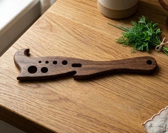 3-in-1 kitchen tool model: herb separator, oven rack handle, and bottle opener. Cutting template. Digital file.