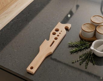 3-in-1 kitchen tool: herb separator, oven rack handle, and can opener. DIY. Cutting template. Digital file. Svg, jpg, png, pdf.