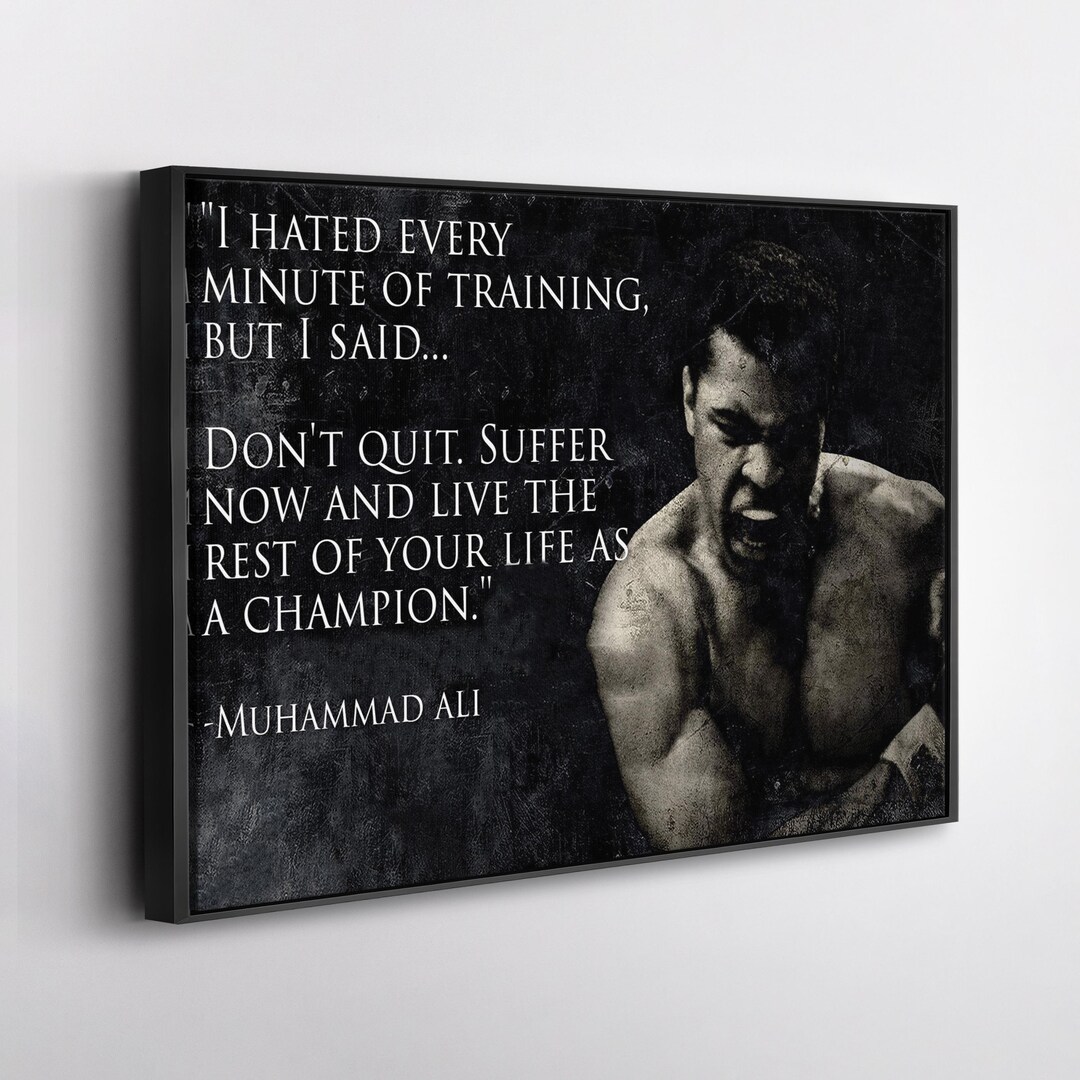 Muhammad Ali Poster Boxing Quote Hand Made Posters Canvas Print Wall ...