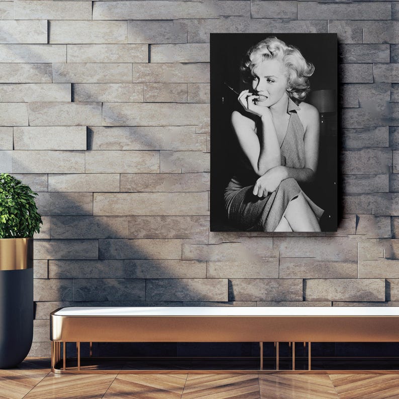 Marilyn Monroe Poster Black and White Actress Model Singer Hand Made ...