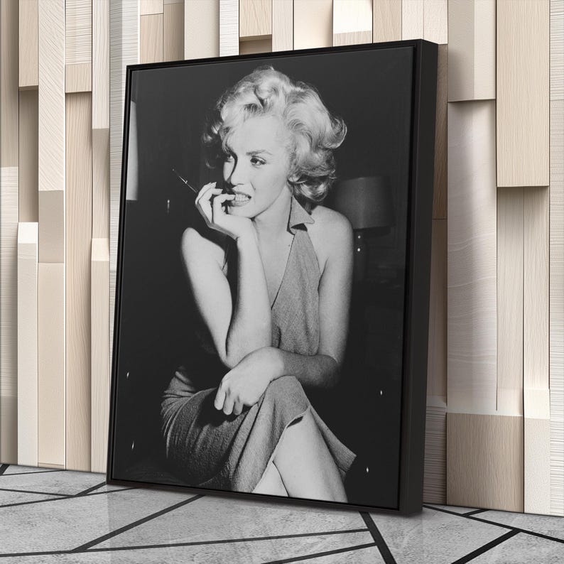 Marilyn Monroe Poster Black and White Actress Model Singer Hand Made ...