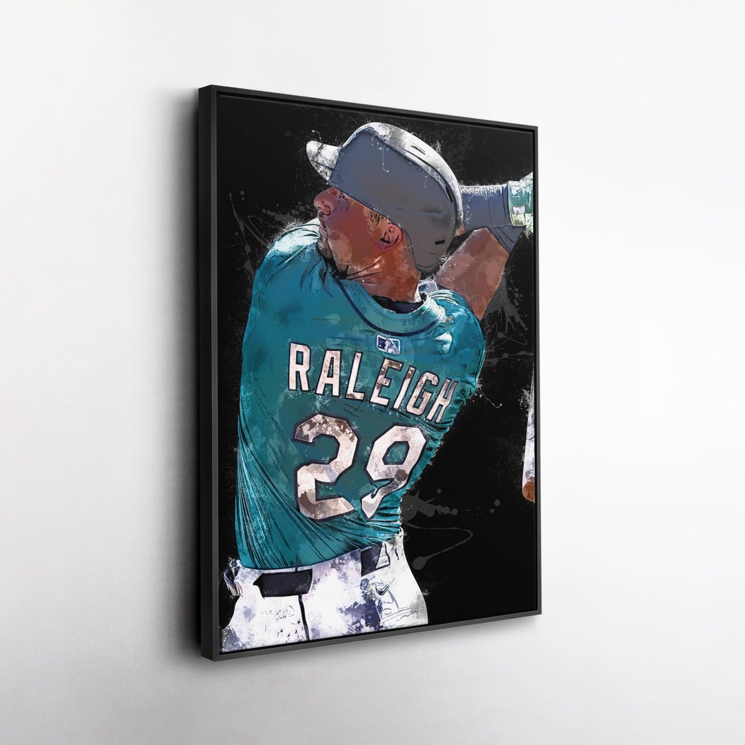 Cal Raleigh Wall Art – Seattle Mariners Canvas Print, MLB Baseball ...