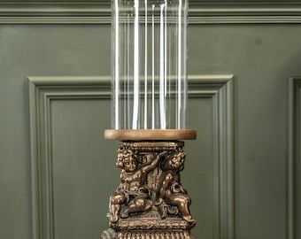 Vintage Cloche With Ornate Brass Base Cherubs Claw Feet - Made from upcycled parts