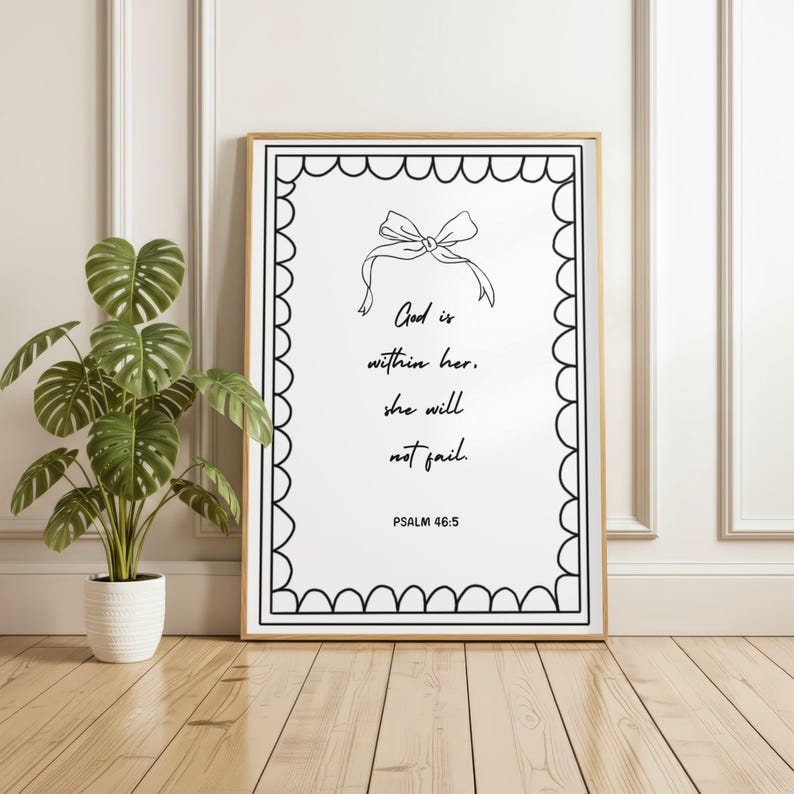 Christian Bible Verse Art Print | God is Within Her (digital Download ...