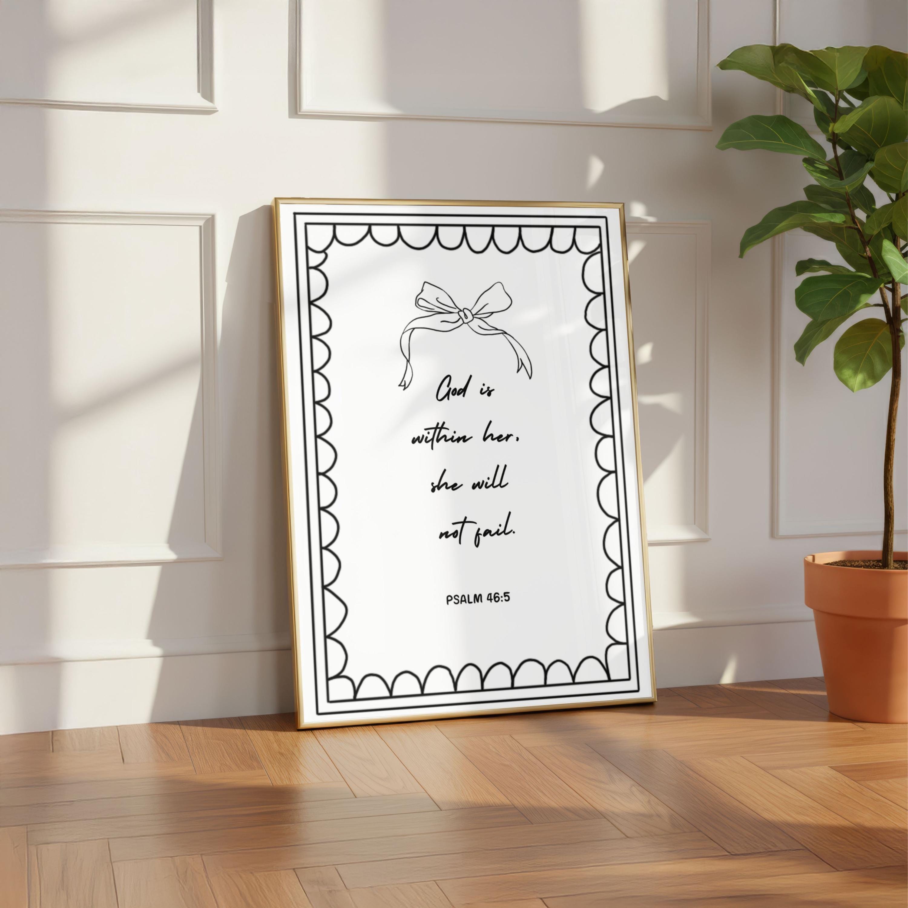 Christian Bible Verse Art Print | God is Within Her (digital Download ...