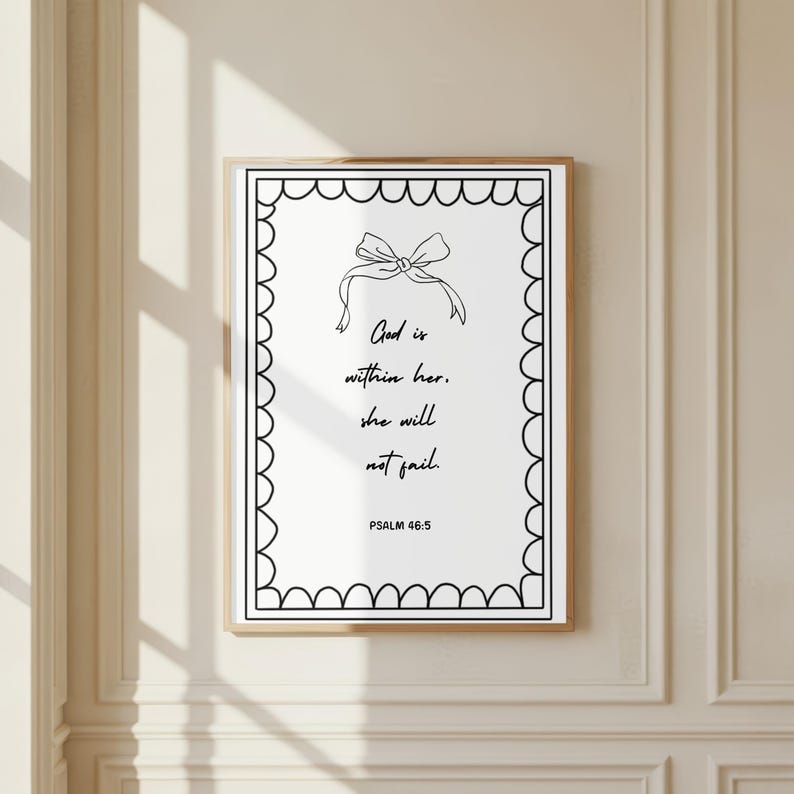 Christian Bible Verse Art Print | God is Within Her (digital Download ...