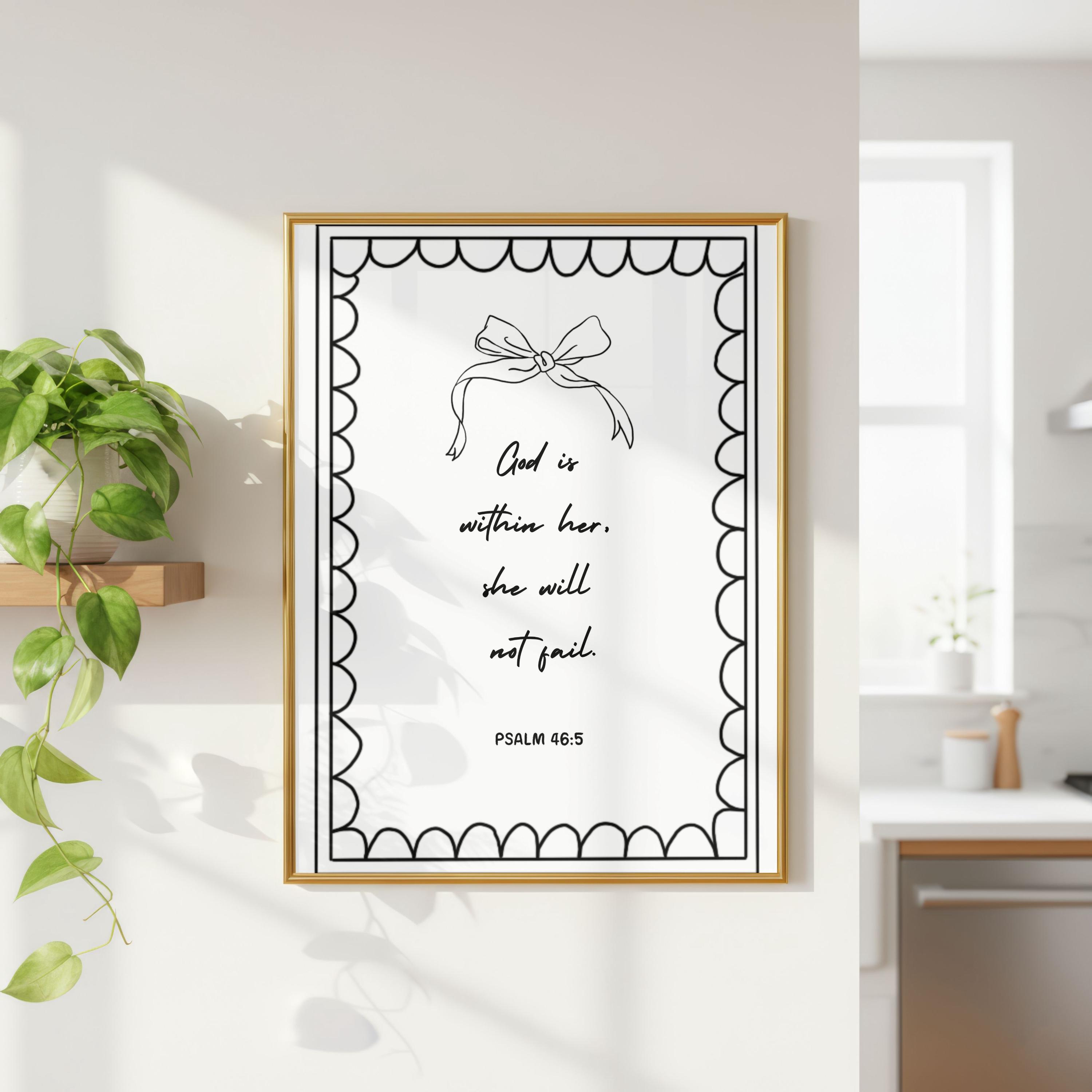 Christian Bible Verse Art Print | God is Within Her (digital Download ...