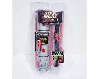 Vintage 1999 Star Wars Episode 1 Darth Maul Collector Watch - New Sealed