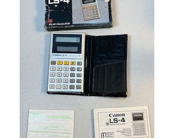 Vintage Canon Solar Calculator LS-4 With Box And Manual